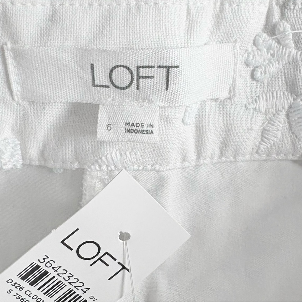 LOFT Riviera White Floral Embroidered Women Shorts 6 NWT - Picture 6 of 6